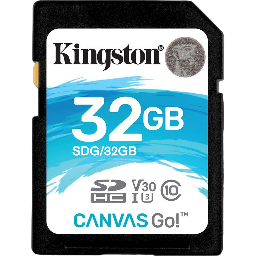 Карта памяти KINGSTON SDHC 32 GB Canvas Go (90R/45W) CL10 U3 V30 (SDG/32GB)