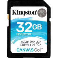 Карта памяти KINGSTON SDHC 32 GB Canvas Go (90R/45W) CL10 U3 V30 (SDG/32GB)