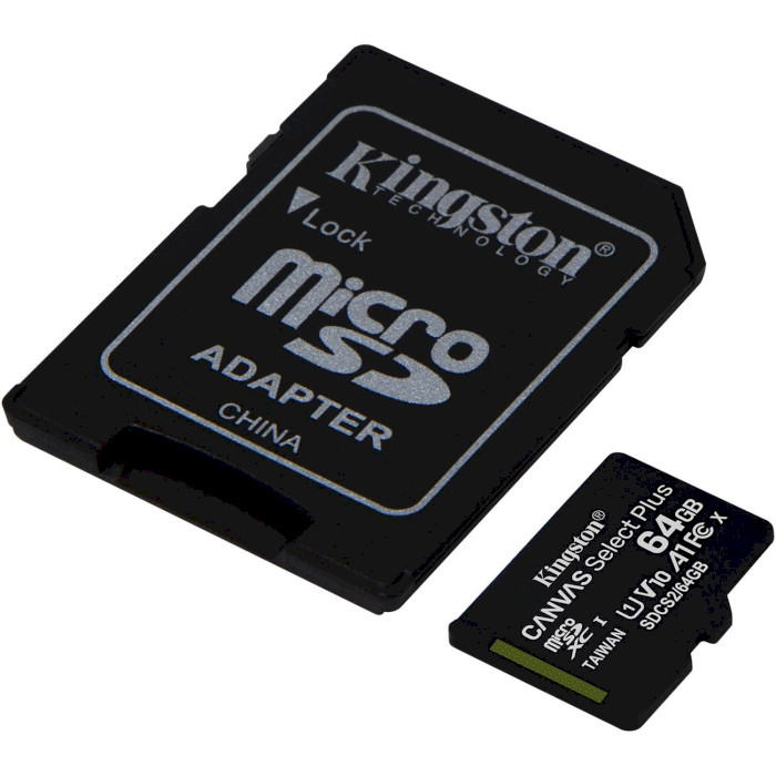 Карта пам'яті KINGSTON microSDXC 64Gb Canvas Select+ A1 UHS-I (U1) (SDCS2/64GB) Тип карти micro-SDXC