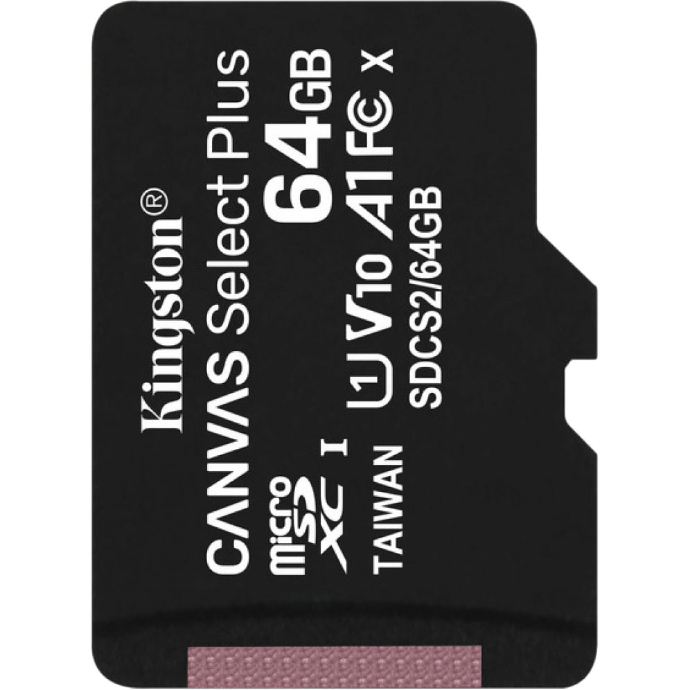 Карта пам'яті KINGSTON microSDXC 64Gb Canvas Select+ A1 (R100/W10) (SDCS2/64GBSP)