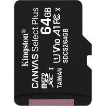 Карта памяти KINGSTON microSDXC 64Gb Canvas Select+ A1 (R100/W10) (SDCS2/64GBSP)