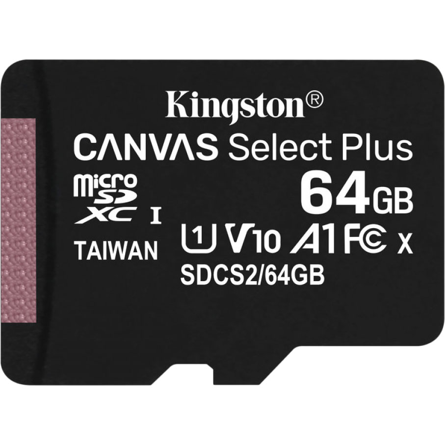 Карта пам'яті KINGSTON microSDXC 64Gb Canvas Select+ A1 (R100/W10) (SDCS2/64GBSP) Об'єм пам'яті 64 Гб