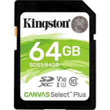 Карта памяти Kingston SDXC 64GB Canvas Select Plus Class 10 UHS-I U1 V10 (SDS2/64GB)