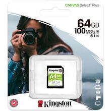 Карта памяти Kingston SDXC 64GB Canvas Select Plus Class 10 UHS-I U1 V10 (SDS2/64GB)