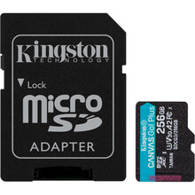 Флеш карта Карта пам'яті KINGSTON microSDXC 256Gb Canvas Go+ UHS-I U3 V30 A2 Class 10 + SD-adapter (R170/W90)