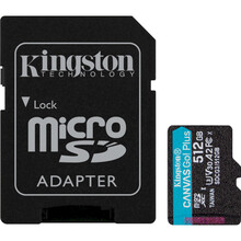 Карта памяти KINGSTON microSDXC 512Gb Canvas Go+ Class 10 UHS-I U3 V30 A2 + SD-adapter (SDCG3/512GB)