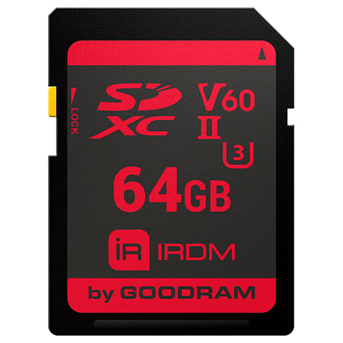 Карта пам'яті GOODRAM SDXC 64Gb IRDM V60 UHS-II U3 (IR-S6B0-0640R11)