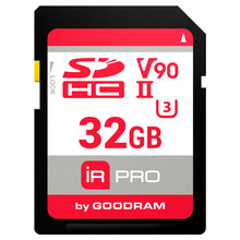 32 гб Карта памяти GOODRAM SDHC 32Gb IRDM PRO V90 UHS-II U3 (IRP-S9B0-0320R11)