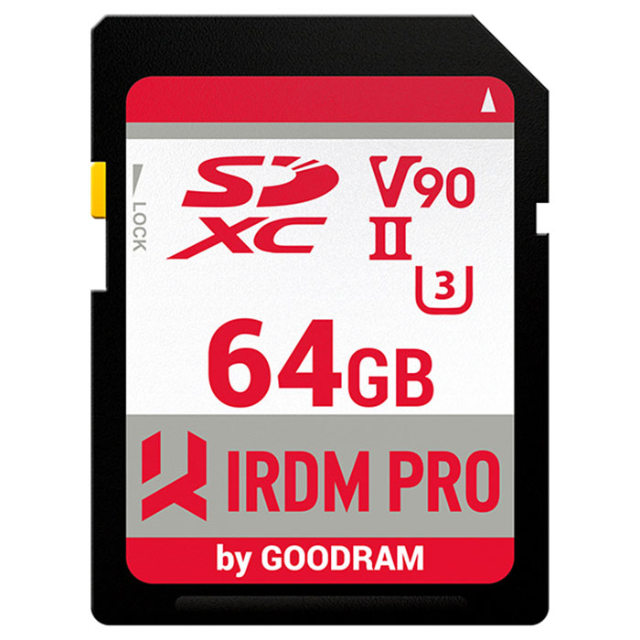 Карта памяти GOODRAM SDXC 64Gb IRDM PRO V90 UHS-II U3 (IRP-S9B0-0640R11)