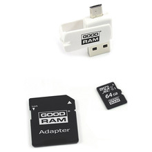 Карта памяти GOODRAM microSDXC 64GB UHS-I Class 10 + USB-cardreader/SD-adapter (M1A4-0640R12)