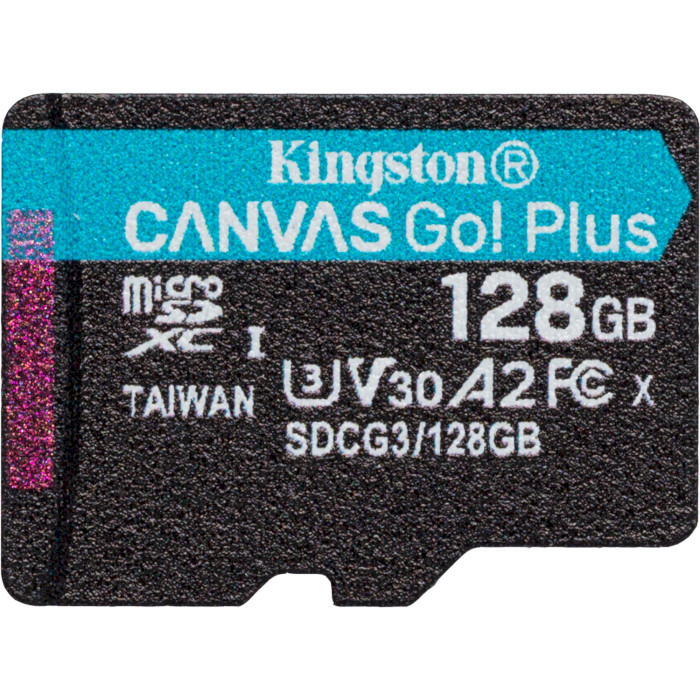 Карта пам'яті KINGSTON microSDXC 128GB Class 10 UHS-I U3 A2 (SDCG3/128GBSP)