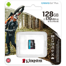 Карта пам'яті KINGSTON microSDXC 128GB Class 10 UHS-I U3 A2 (SDCG3/128GBSP)