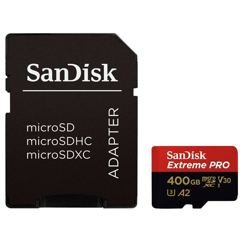 

Карта памяти SANDISK microSDXC 400GB Class 10 UHS-I U3 V30 A2 + SD (SDSQXCZ-400G-GN6MA), 400GB microSDXC C10 + SD (SDSQXCZ-400G-GN6MA)