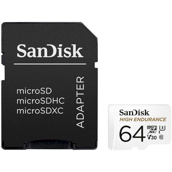 Карта пам'яті SANDISK microSDXC 64GB Class 10 UHS-I U3 + SD-adapter (SDSQQNR-064G-GN6IA)