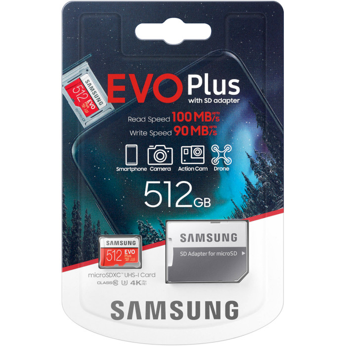 Зовнішній вигляд Карта пам'яті SAMSUNG Plus EVO microSDXC 512GB UHS-I (MB-MC512HA/RU)