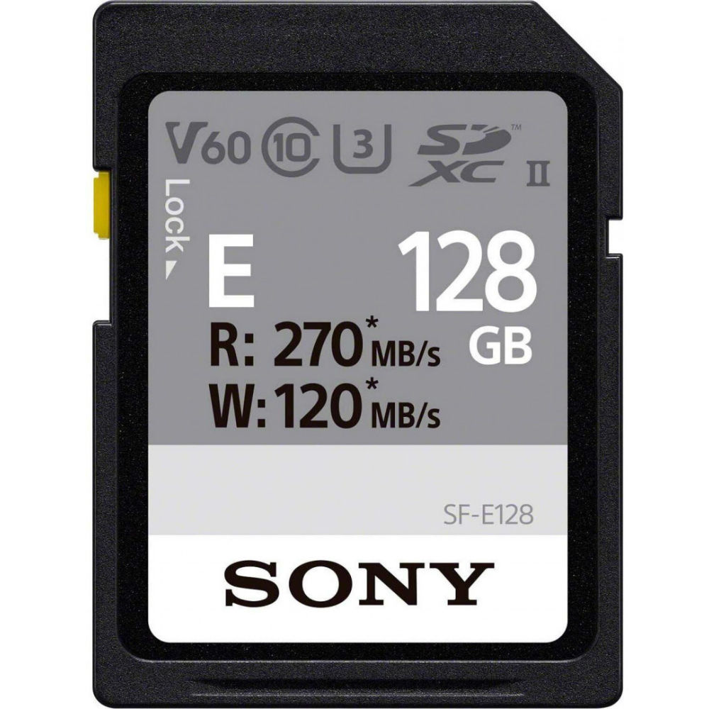 

Карта памяти Sony 128 GB SDXC C10 UHS-II U3 V60 Entry (SFE128.AE), 128GB SDXC C10 UHS-II U3 V60 Entry (SFE128.AE)