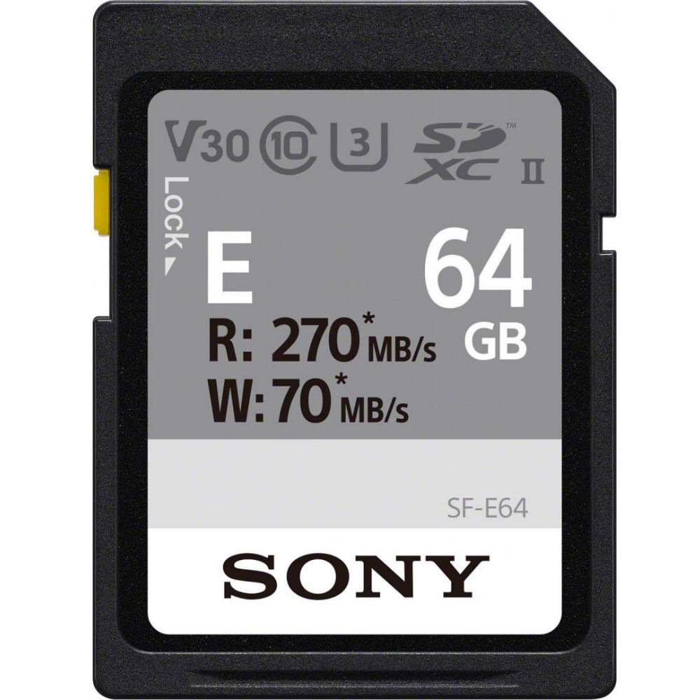

Карта памяти SONY 64 GB SDXC C10 UHS-II U3 V60 Entry (SFE64.AE), 64GB SDXC C10 UHS-II U3 V60 Entry (SFE64.AE)