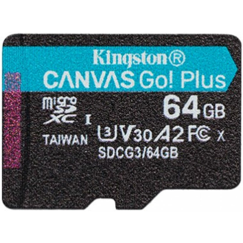 Карта пам'яті Kingston microSDXC 64 GB C10 UHS-I U3 A2 Canvas Go Plus (SDCG3/64GBSP)