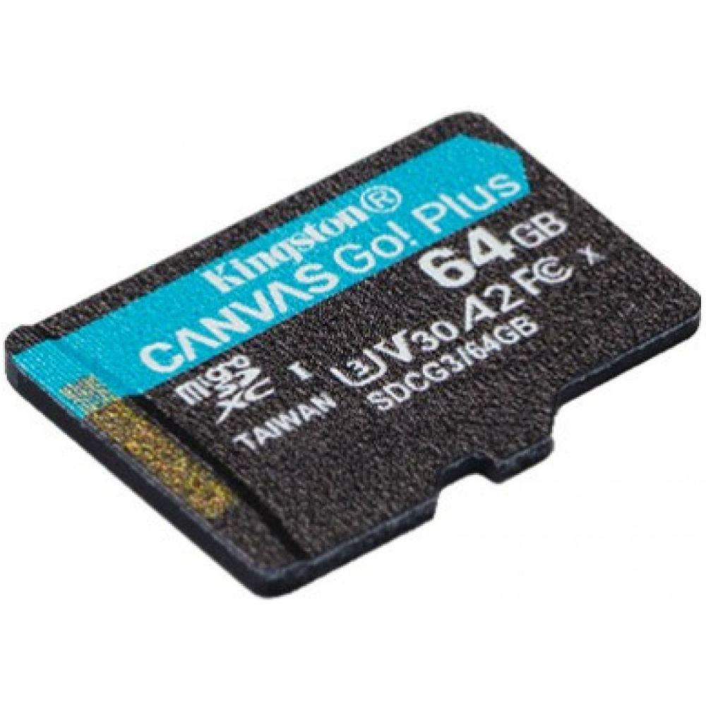 Карта пам'яті Kingston microSDXC 64 GB C10 UHS-I U3 A2 Canvas Go Plus (SDCG3/64GBSP) Тип карти micro-SDXC