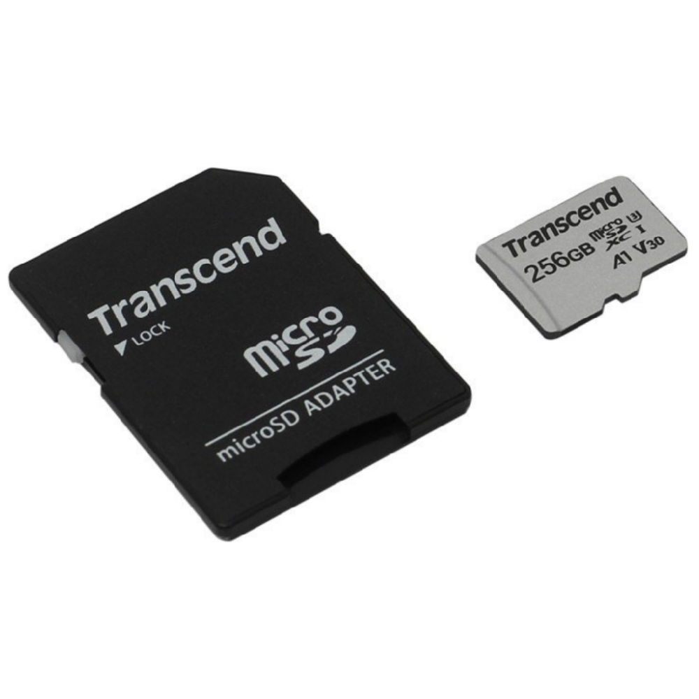 Карта пам'яті TRANSCEND 256 GB microSDXC C10 UHS-I U3 A2 + SD (TS256GUSD330S) Тип карти micro-SDXC