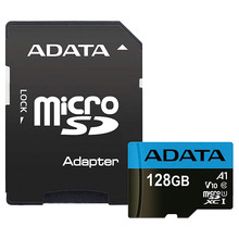 Флеш карта Карта пам'яті ADATA 128GB microSDXC C10 UHS-I A1 + SD (AUSDX128GUICL10A1-RA1)