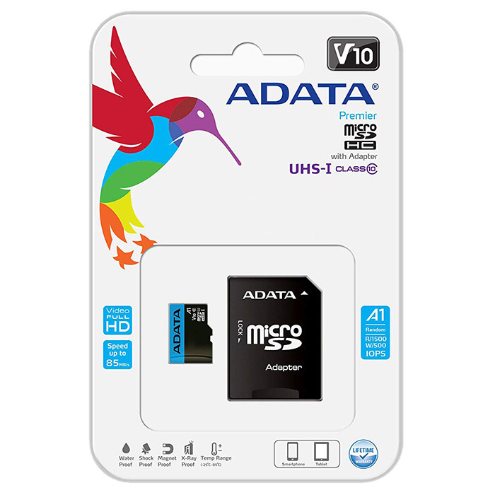 Карта пам'яті ADATA microSDHC 32GB C10 UHS-I A1 + SD Клас UHS-I (U1)