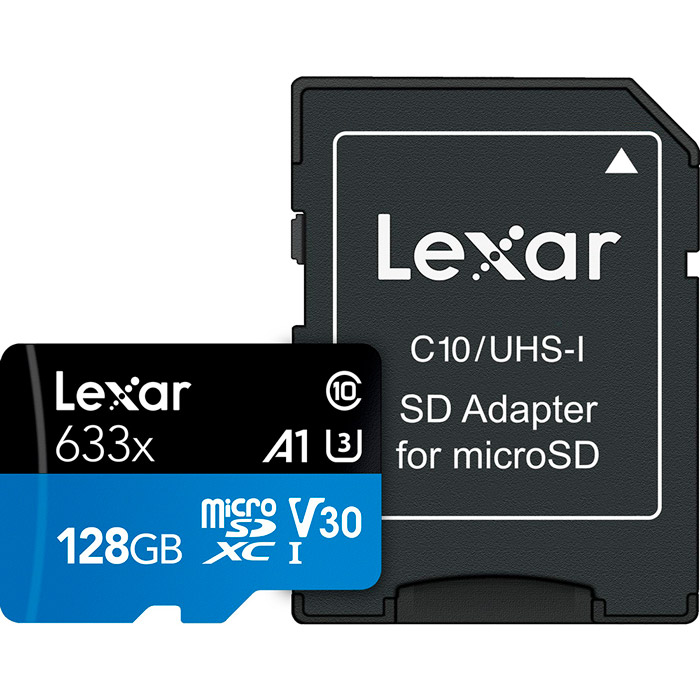 Карта памяти LEXAR microSDXC 128 GB High-Performance 633x UHS-I (LSDMI128BB633A)