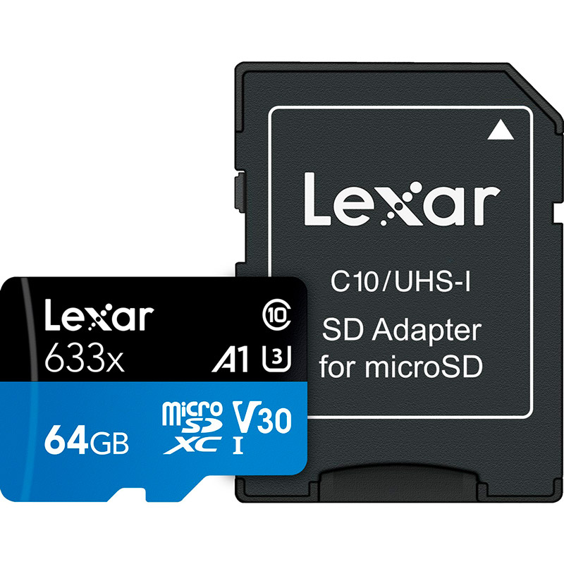 

Карта памяти LEXAR microSDXC 64 GB High-Performance 633x UHS-I (LSDMI64GBB633A), 64GB High-Performance 633x microSDXC UHS-I