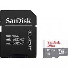 Флеш карта Карта пам'яті SANDISK microSDHC 128 GB C10 UHS-I R100MB/s Ultra + SD (SDSQUNR-128G-GN3MA)