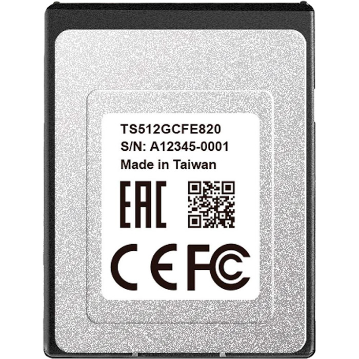Карта памяти TRANSCEND CFExpress 820 Type B 512GB R1700/W1100MB/s (TS512GCFE820) Тип карты CFexpress Type-B