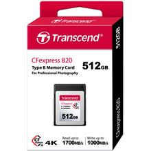 Карта памяти TRANSCEND CFExpress 820 Type B 512GB R1700/W1100MB/s (TS512GCFE820)