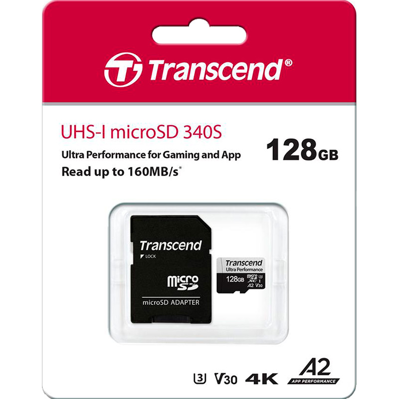 Карта памяти TRANSCEND 128GB microSDXC C10 (TS128GUSD340S) Тип карты micro-SDXC