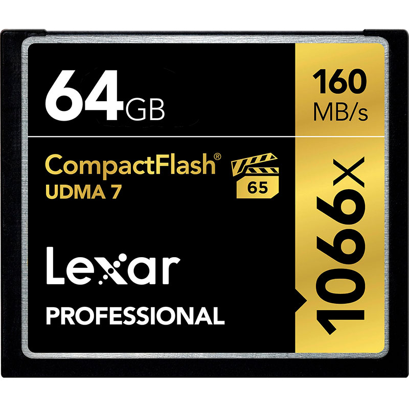 

Карта памяти LEXAR CompactFlash 64GB Professional Class 10 (LCF64GCRB1066), 64GB Professional 1066x CompactFlash