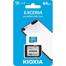 Карта пам'яті KIOXIA Exceria microSDHC 64Gb Class 10 UHS I+SD адаптер (LMEX1L064GG2)