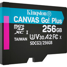 Карта пам'яті KINGSTON MicroSDXC 256GB Canvas Go! Plus Class 10 UHS-I U3 V30 A2 (SDCG3/256GBSP)