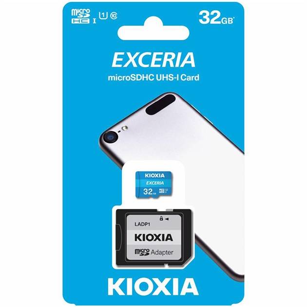 Карта пам'яті KIOXIA Exceria microSDHC 32Gb Class 10 UHS I (LMEX1L032GG2) Об'єм пам'яті 32 Гб