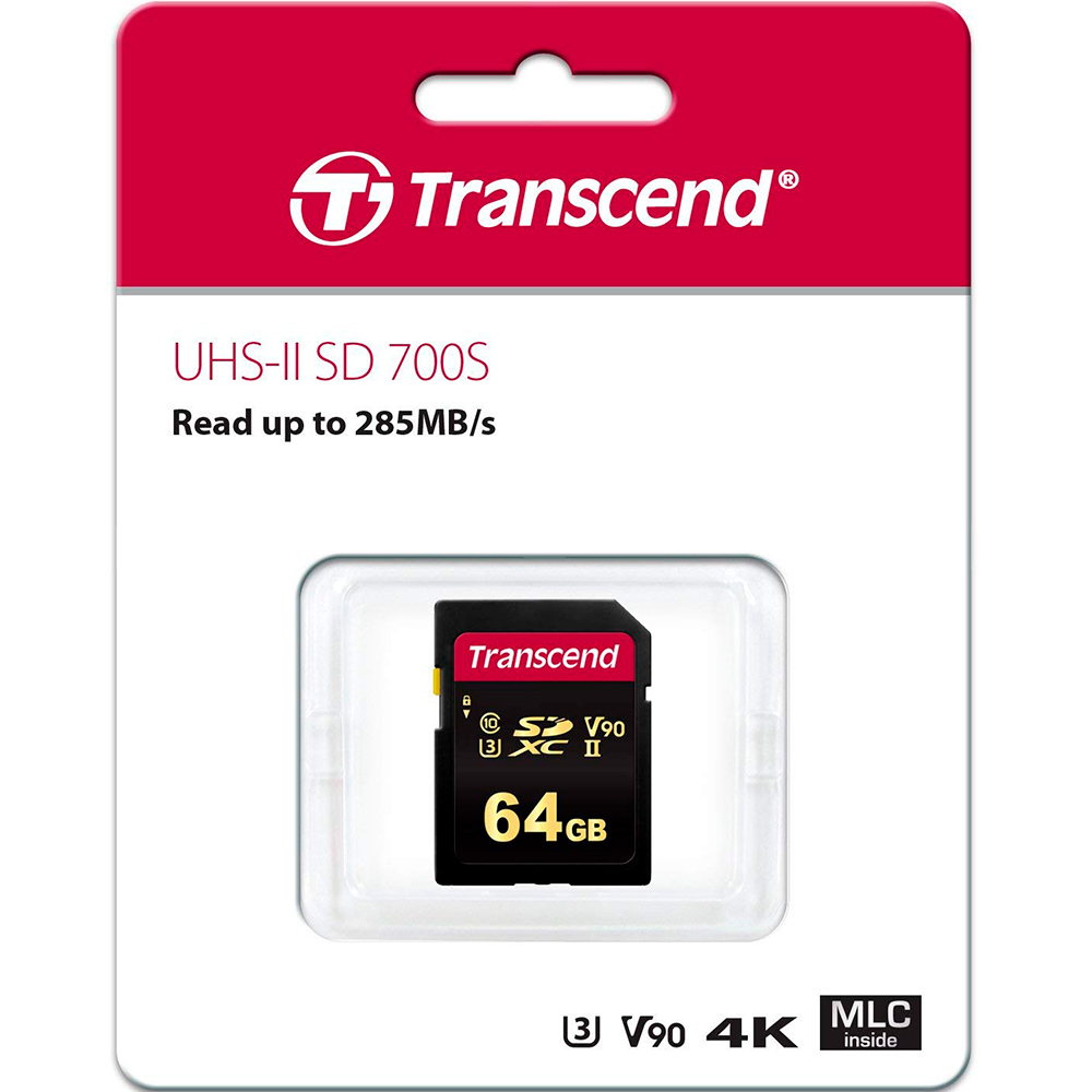 Карта памяти TRANSCEND 64GB SDXC class 10 UHS-II U3 V90 MLC