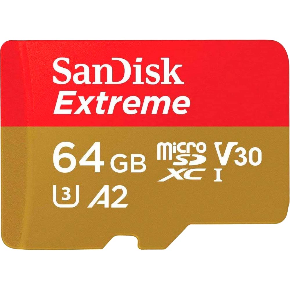 

Карта памяти SanDisk microSDXC Extreme V30 64GB UHS-I (SDSQXA2-064G-GN6MN), 64GB microSDXC C10 UHS-I U3 Extreme V30