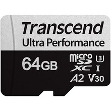 Карта памяти TRANSCEND microSDXC 340S 64GB UHS-I U3 A2 + ad (TS64GUSD340S)