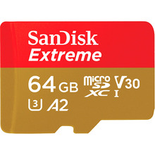 64 гб Карта памяти SANDISK micro-SDXC 64GB UHS-I U3 C10 Extreme V30 (SDSQXAH-064G-GN6MN)