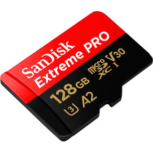 Карта памяти SANDISK micro-SDXC 128GB UHS-I U3 C10 Extreme Pro V30 + SD (SDSQXCD-128G-GN6MA)