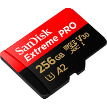 Карта памяти SANDISK micro-SDXC 256GB UHS-I U3 C10 Extreme Pro V30 + SD (SDSQXCD-256G-GN6MA)