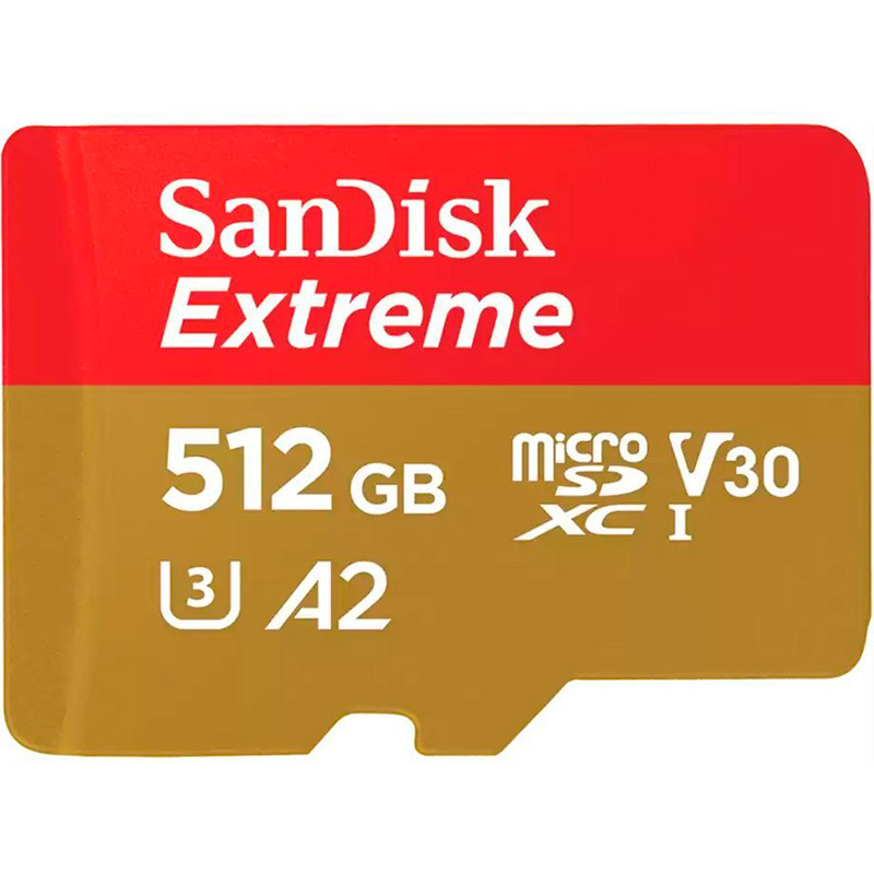 Карта памяти SANDISK micro-SDXC 512GB UHS-I U3 C10 Extreme V30 (SDSQXAV-512G-GN6MN)