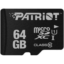 64 гб Карта памяти PATRIOT MicroSDHC 64GB LX UHS-I Class 10 (PSF64GMDC10)