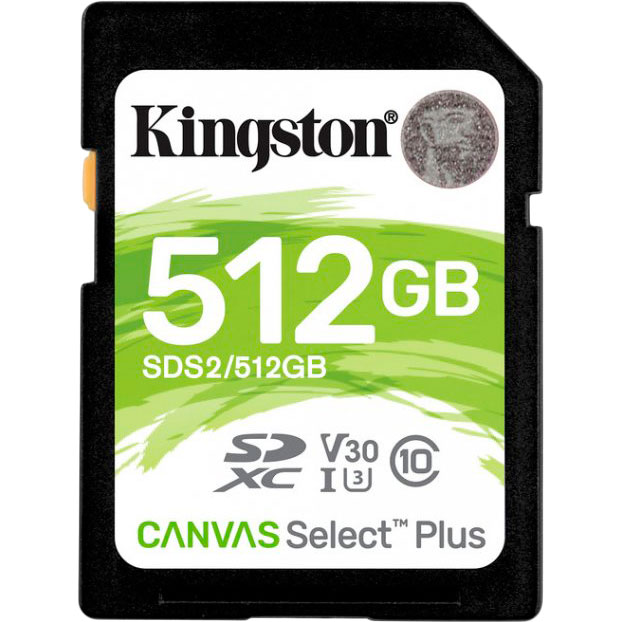 Карта пам'яті Kingston SDXC 512GB Canvas Select Plus Class 10 UHS-I U3 V30 (SDS2/512GB)