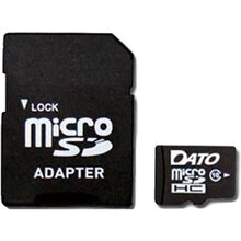 Флеш карта Карта пам'яті DATO Micro-SDHC 8GB UHS-I Class 10 + SD-adapter (DTTF008GUIC10)