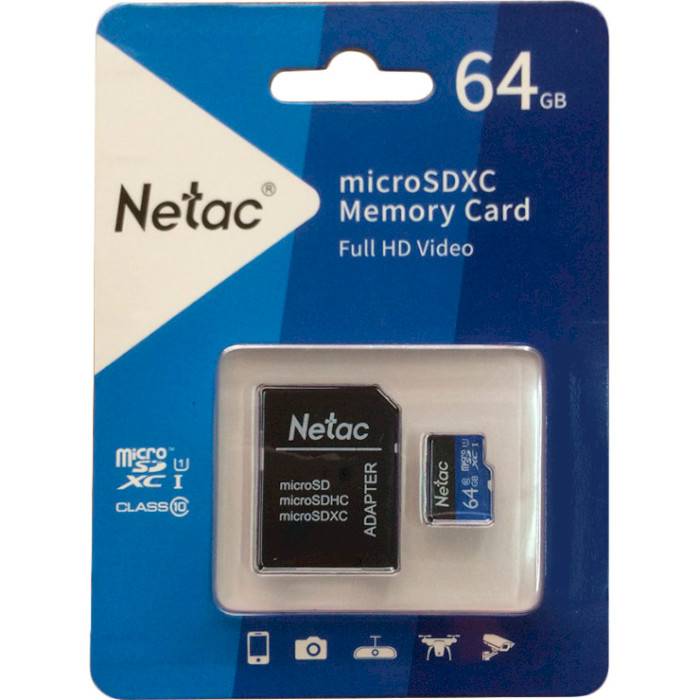 Карта пам'яті NETAC microSDXC 64GB P500 (NT02P500STN-064G-R) Тип карти micro-SDXC