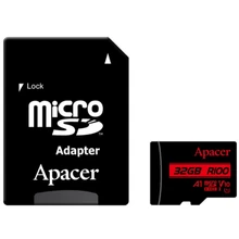 Купити у Запоріжжі - Карта пам'яті APACER microSDHC 32GB UHS-I Class 10 + SD adapter (AP32GMCSH10UB-R)