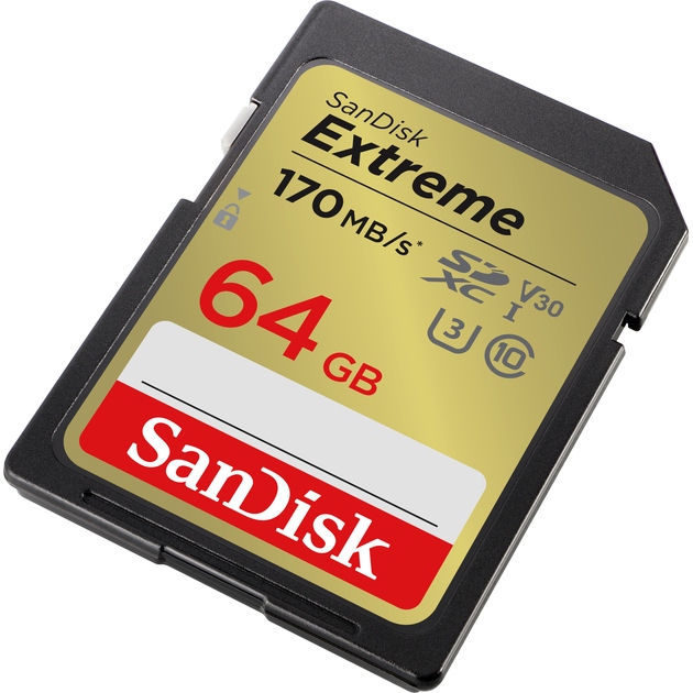 Карта памяти SANDISK SD 64GB C10 UHS-I U3 Extreme V30 (SDSDXV2-064G-GNCIN) Тип карты SD