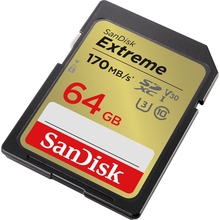 Карта пам'яті SANDISK SD 64GB C10 UHS-I U3 Extreme V30 (SDSDXV2-064G-GNCIN)